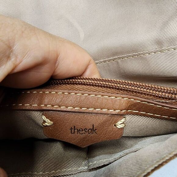 The Sak Silverlake Crossbody Bag Leather Studded Boho Brown Purse Embossed - Picture 7 of 13